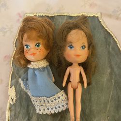 2 Vintage Tiny Dolls