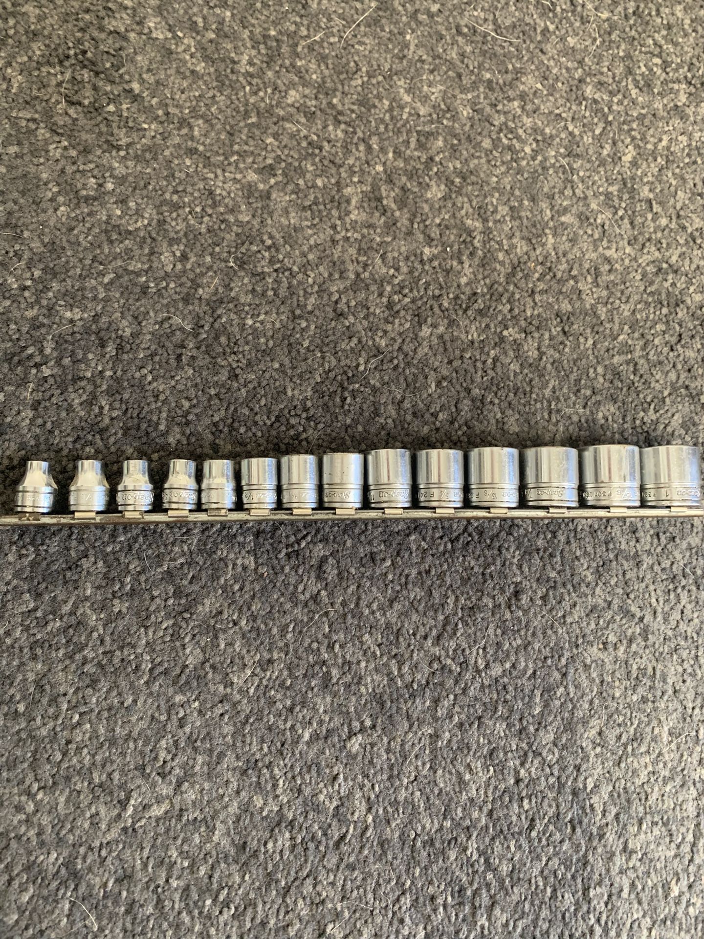 Snap On 14 Piece 12 Pt 3/8” Drive 1” Thru 1/4”