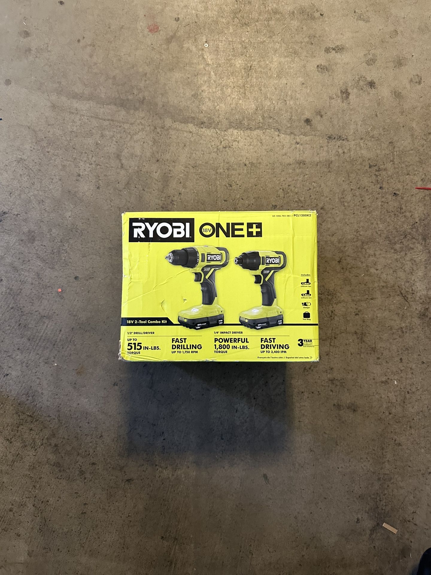 RYOBI ONE+ 18V Cordless 2-Tool Combo Kit with Drill/Driver, Impact Driver Kit