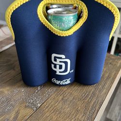 Coca Cola San Diego Padres MLB Baseball Drink Carrier Blue Yellow 6-Pack Holder