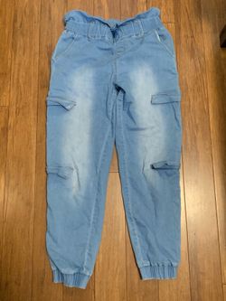 Women’s Blue Jean Joggers Size Small – Trendy Denim Streetwear Pants
