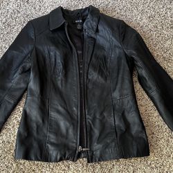 Jacket Womens Black Leather Size M