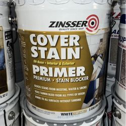 Zinsser Cover Stain 5 gal. White High Hide Oil-Based Interior/Exterior Primer and Sealer