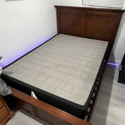 Real Wooden Bed Frame & Box Frame (Full Size)