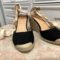 Strapped wedge Heels size 9