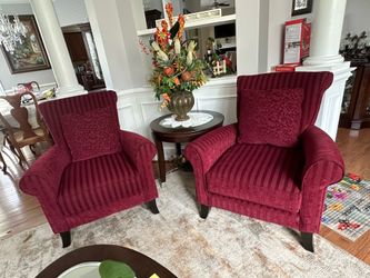 2x Single Sofa Chair Burgundy