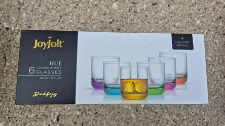 6 colored whiskey 10 Oz glasses