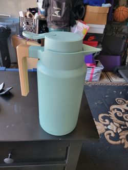 Mint Green Thermal Coffee Carafe with Wood Handle