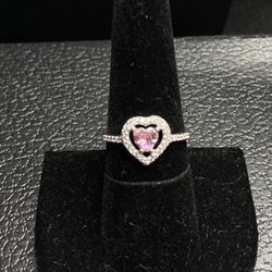 925 Silver Heart Ring Size 8