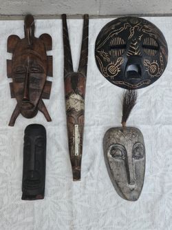 Vintage Wood Hand Crafted African Mask