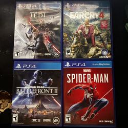 Jedi Fallen Orden, Far Cry 4, Battlefield II, Spider Man  PS4 