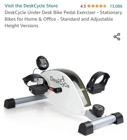 DeskCycle Under Desk Bike Pedal Exerciser - Stationary Bikes for Home & Office - Standard and Adjustable Height Versions