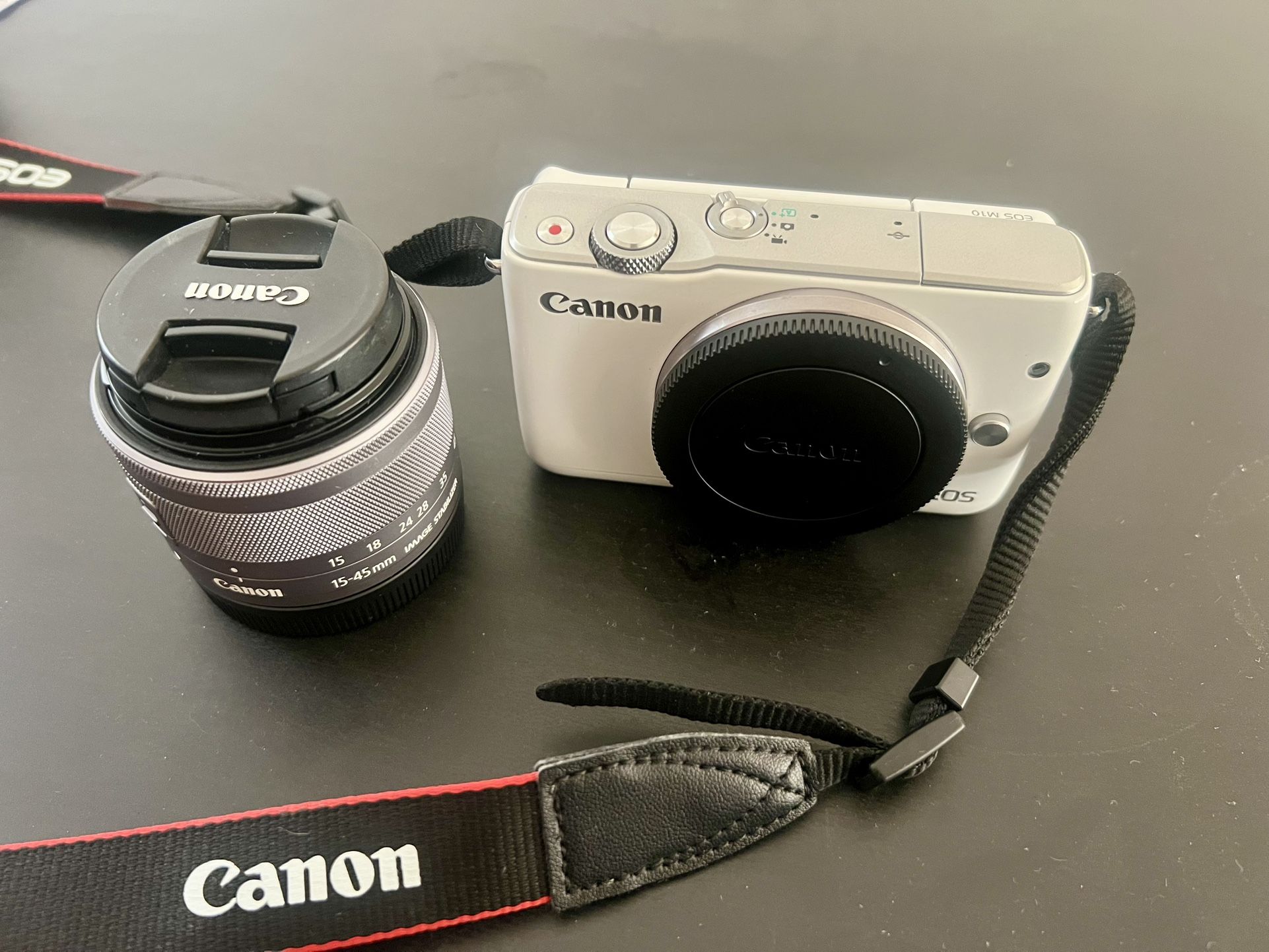 95% NEW Canon EOS M10 Mirrorless Camera Kit with EF-M 15-45mm Image Stabilization STM Lens Kit (White)