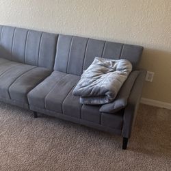 Modern Upholstered Button Down Convertible Sofa Bed With USB, 82-Inch Sleeper Sofa