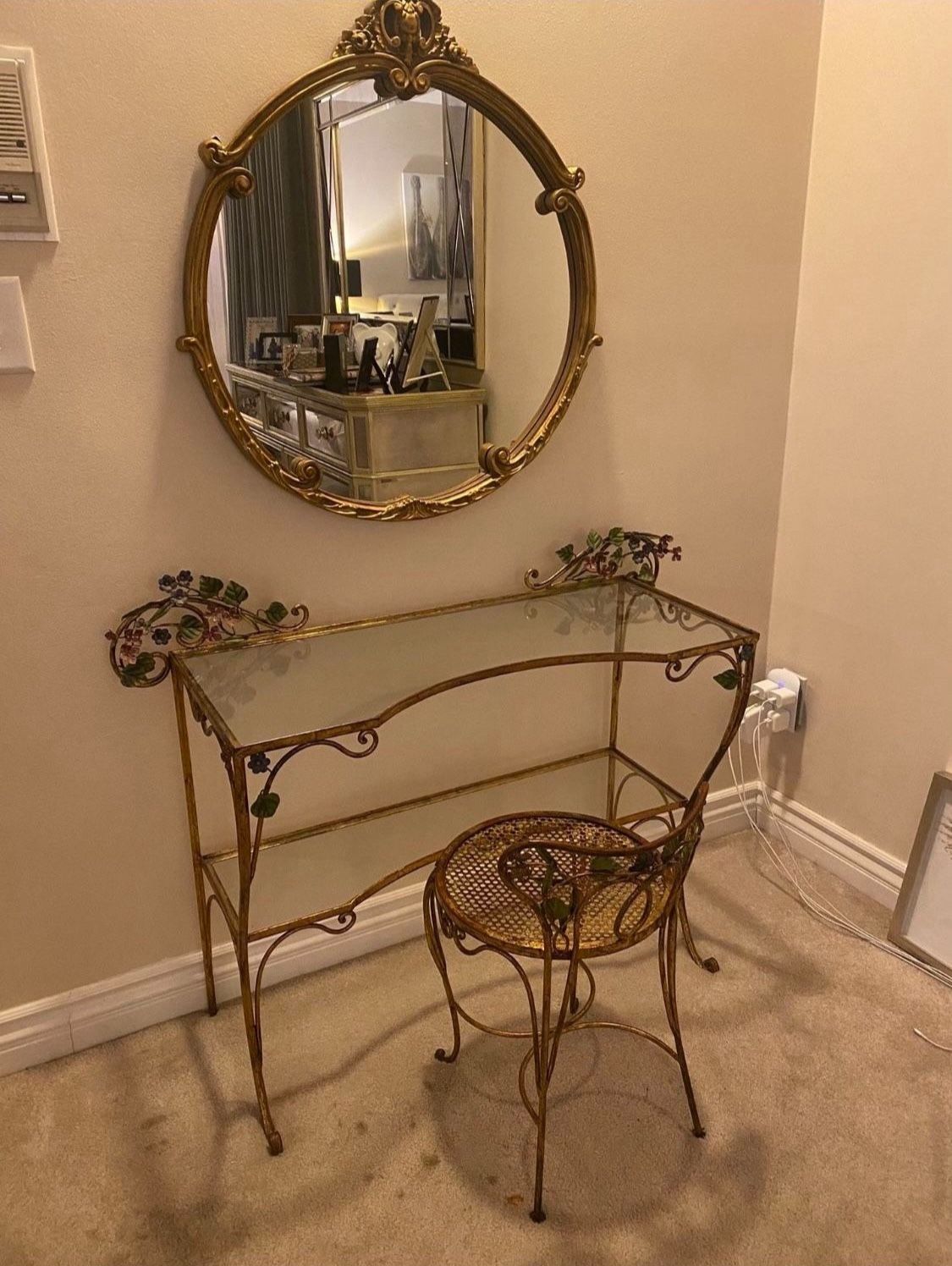 Vintage Vanity Set Mirror Vanity Chair
