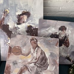Set Of 3 Sports Paintings 