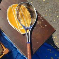 Vintage Spalding Rebel Tennis Racket W Case