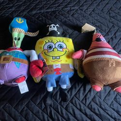 SpongeBob SquarePants 2025 Cinemark plushes Complete Set of 3 