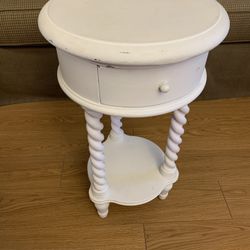 Round End Table with Drawer and Shelf...