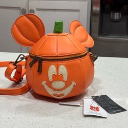 Mickey Pumpkin Round loungefly Disney purse