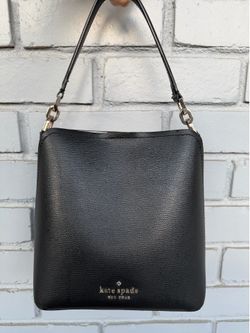 Kate Spade New York Black Leather Shoulder Bag Small Hobo Purse