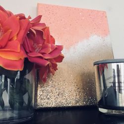 Peach & Metallic Canvas