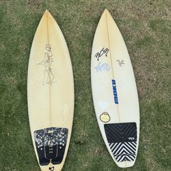 2 Thruster Surfboards 5’8”