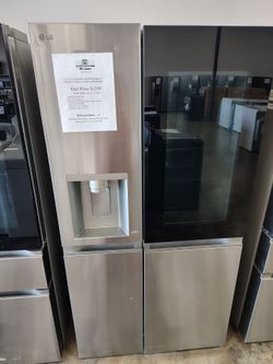 LG glass door side by side refrigerator craft icemaker 27cu