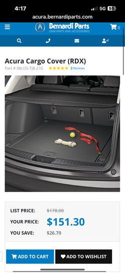 Acura Rdx OEM Cargo Cover