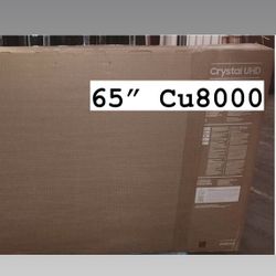 SAMSUNG 65-Inch Class Crystal UHD 4K CU8000 Series PurColor,Object Tracking Sound Lite, Q-Symphony, Motion Xcelerator, Ultra Slim, Solar Remote, Smart