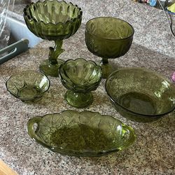 Vintage Anchor Hocking Olive Green