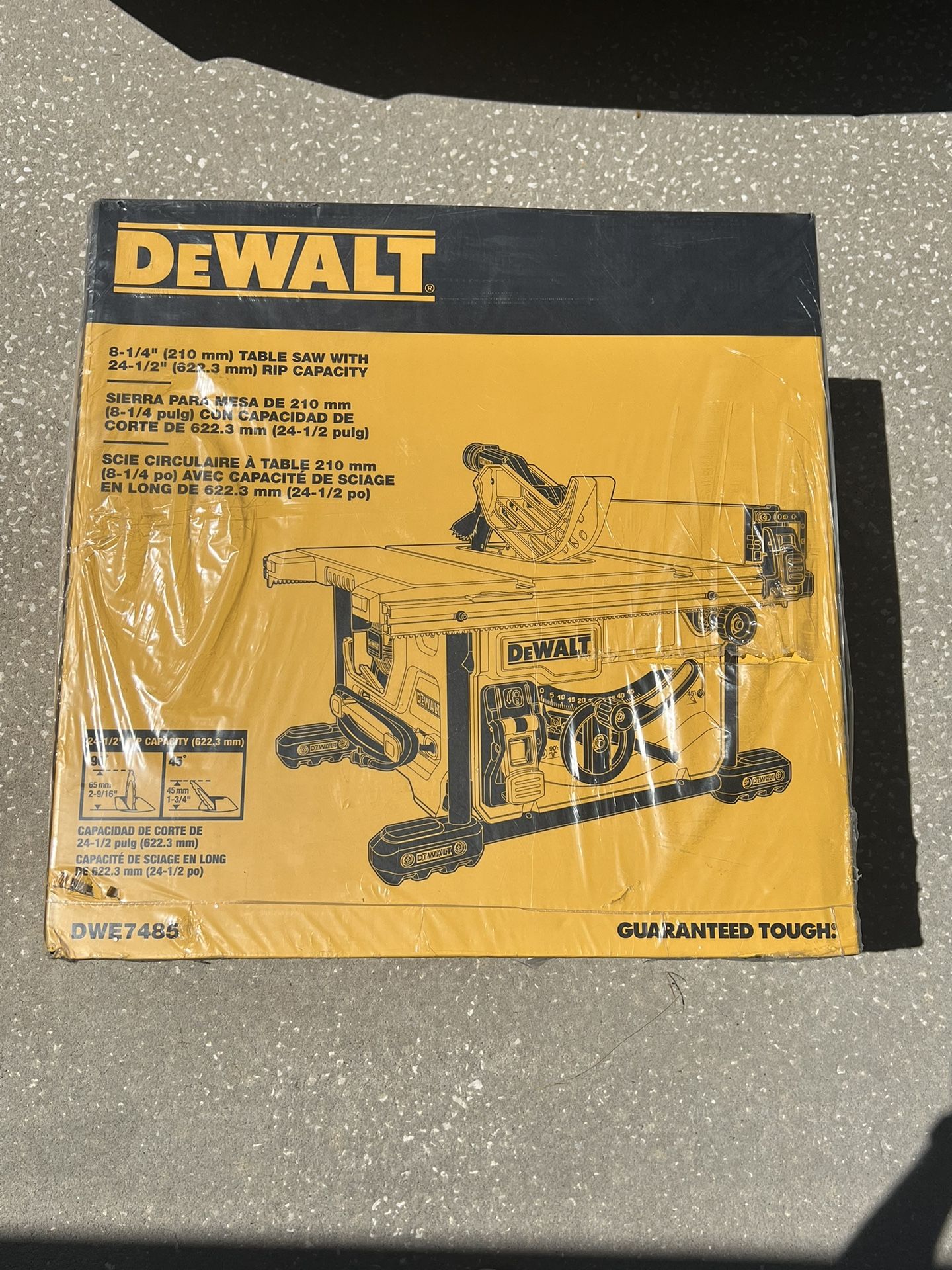 BRAND NEW SEALED DEWALT 8.25" 20-Volt Corded Carbide-Tipped Blade Portable Jobsite Table Saw DWE7485