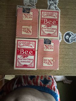 Number 92 club specialty red playing cards, silver