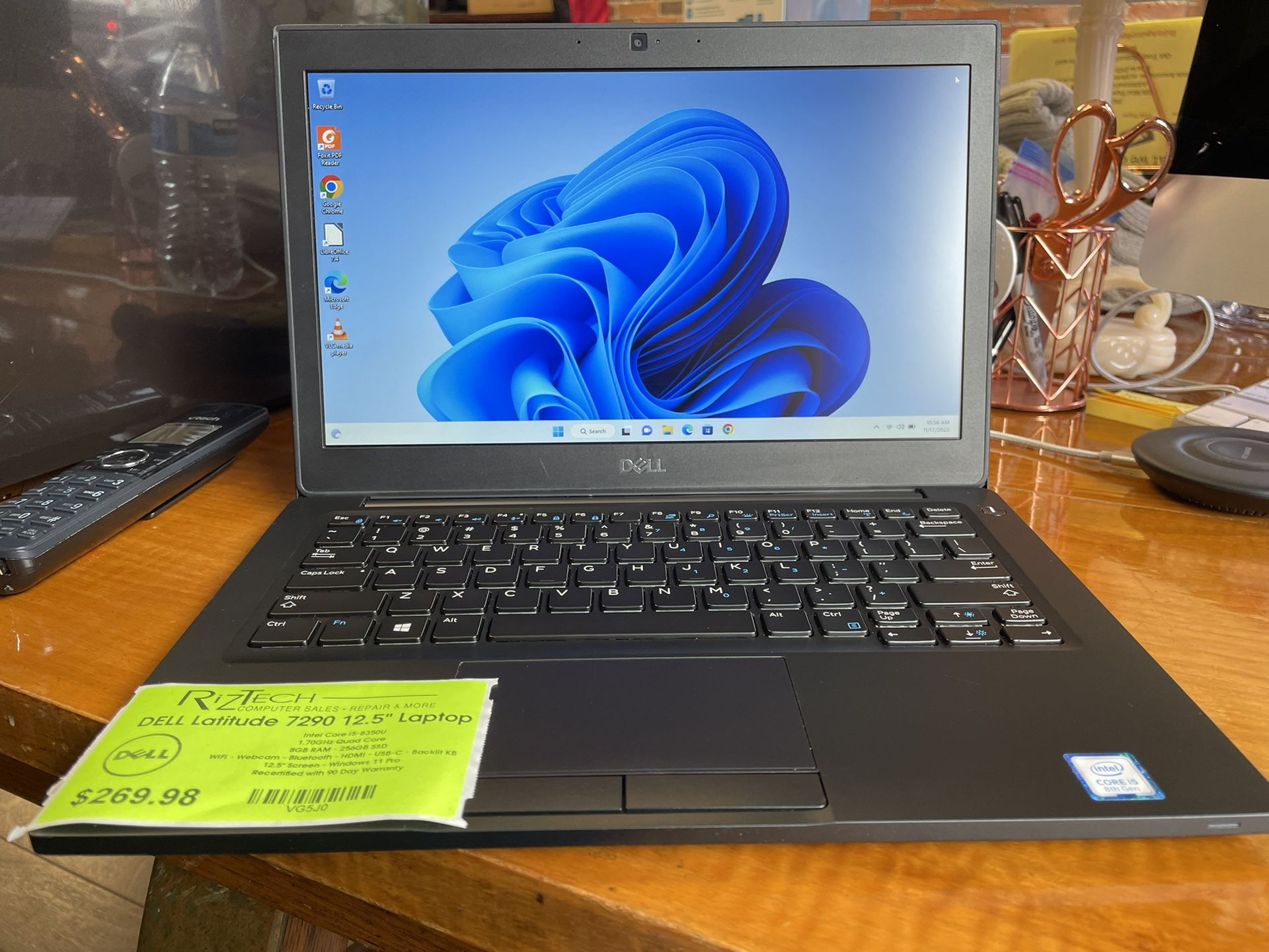 Dell Latitude 7290 Laptop Quad Core 8GB RAM 256GB SSD 11 Pro 12.5” Screen