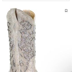 CORRAL WOMEN'S WHITE GLITTER INLAY WESTERN BOOTS