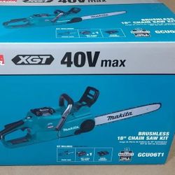 MAKITA XGT 18" 40V MAX CHAINSAW KIT (BRAND NEW UNOPENED BOX)