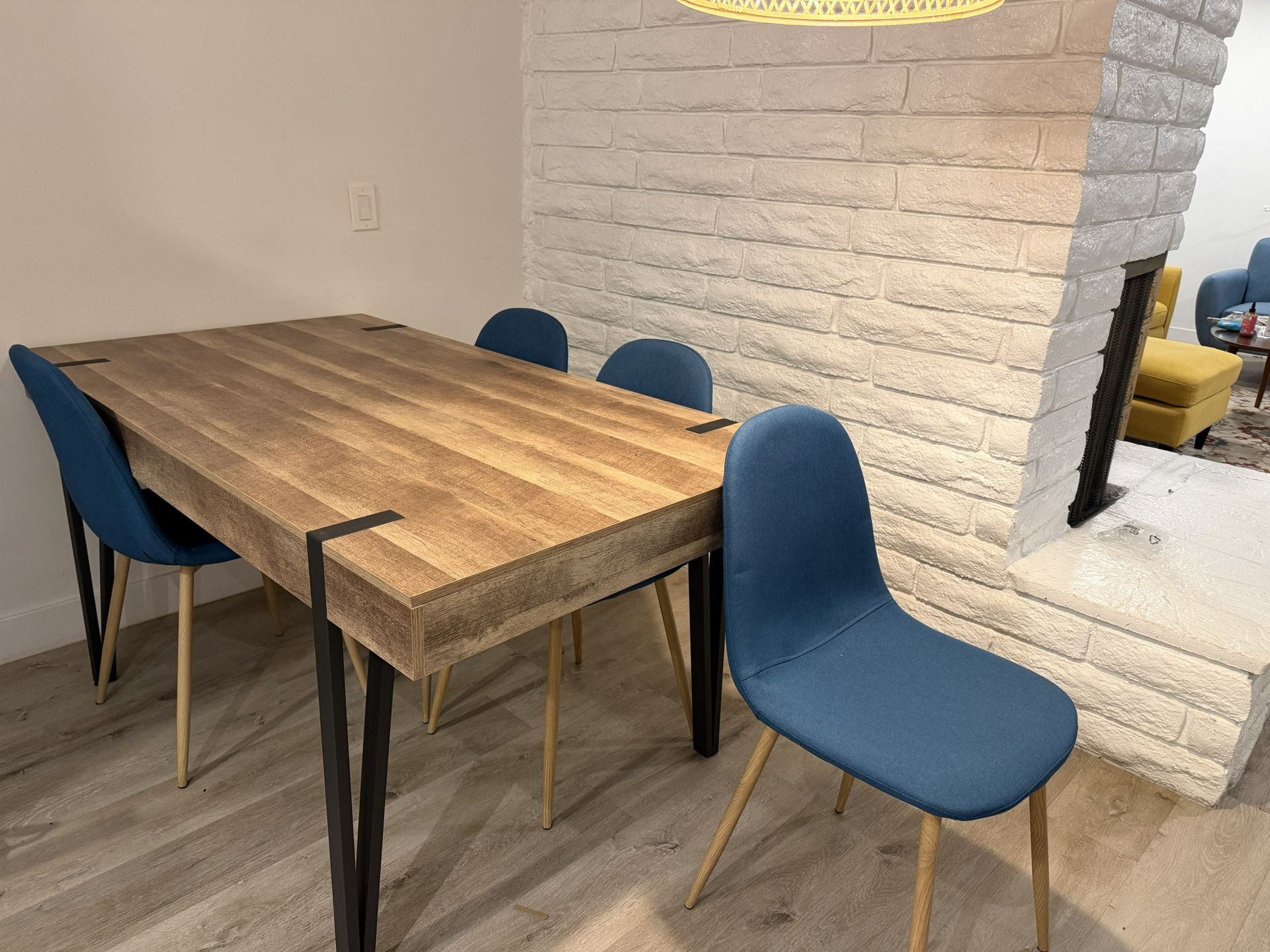 Mercury Row dining table and vecelo chairs  set  IKEA bed and mattress 