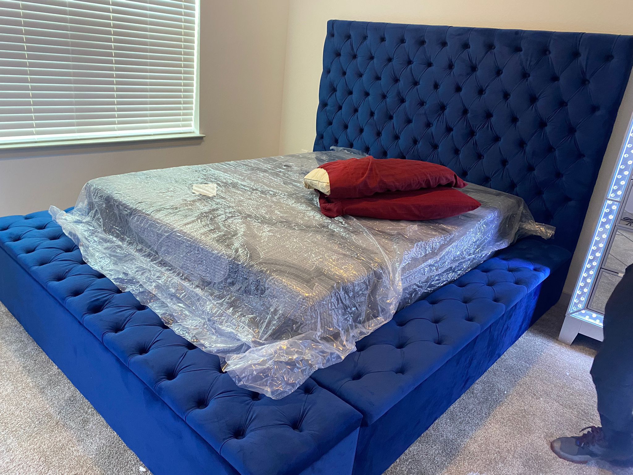 Navy Blue Storage Bed Available Also In Gray And Black 