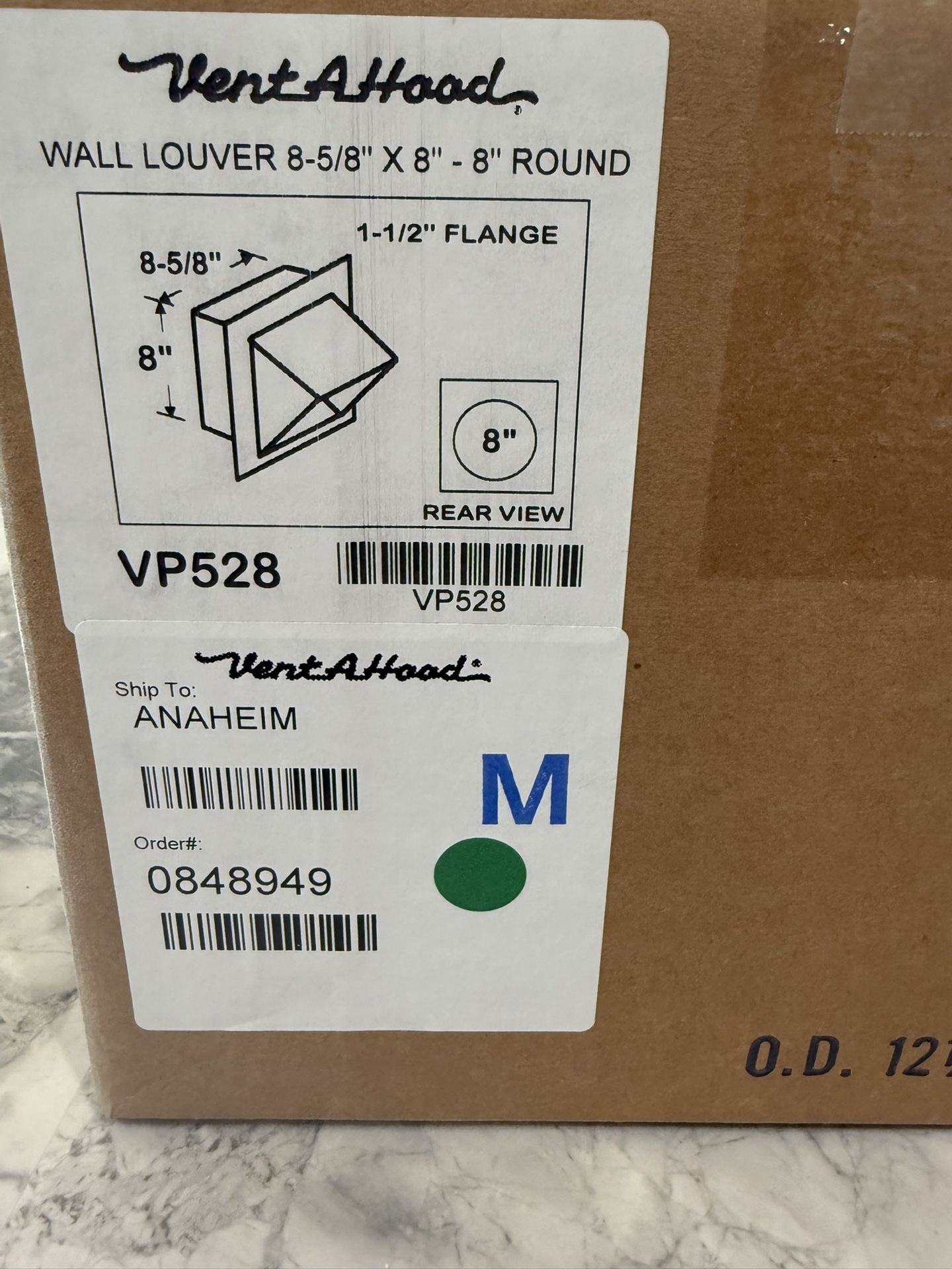 Vent-A-Hood 8” Wall Exhaust Louver