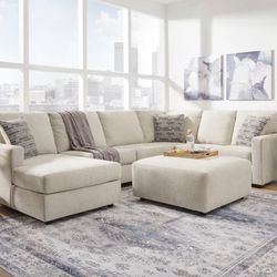 Edenfield Linen 3-Piece LAF Chaise Sectional ( Couch, sofa, loveseat, recliner options