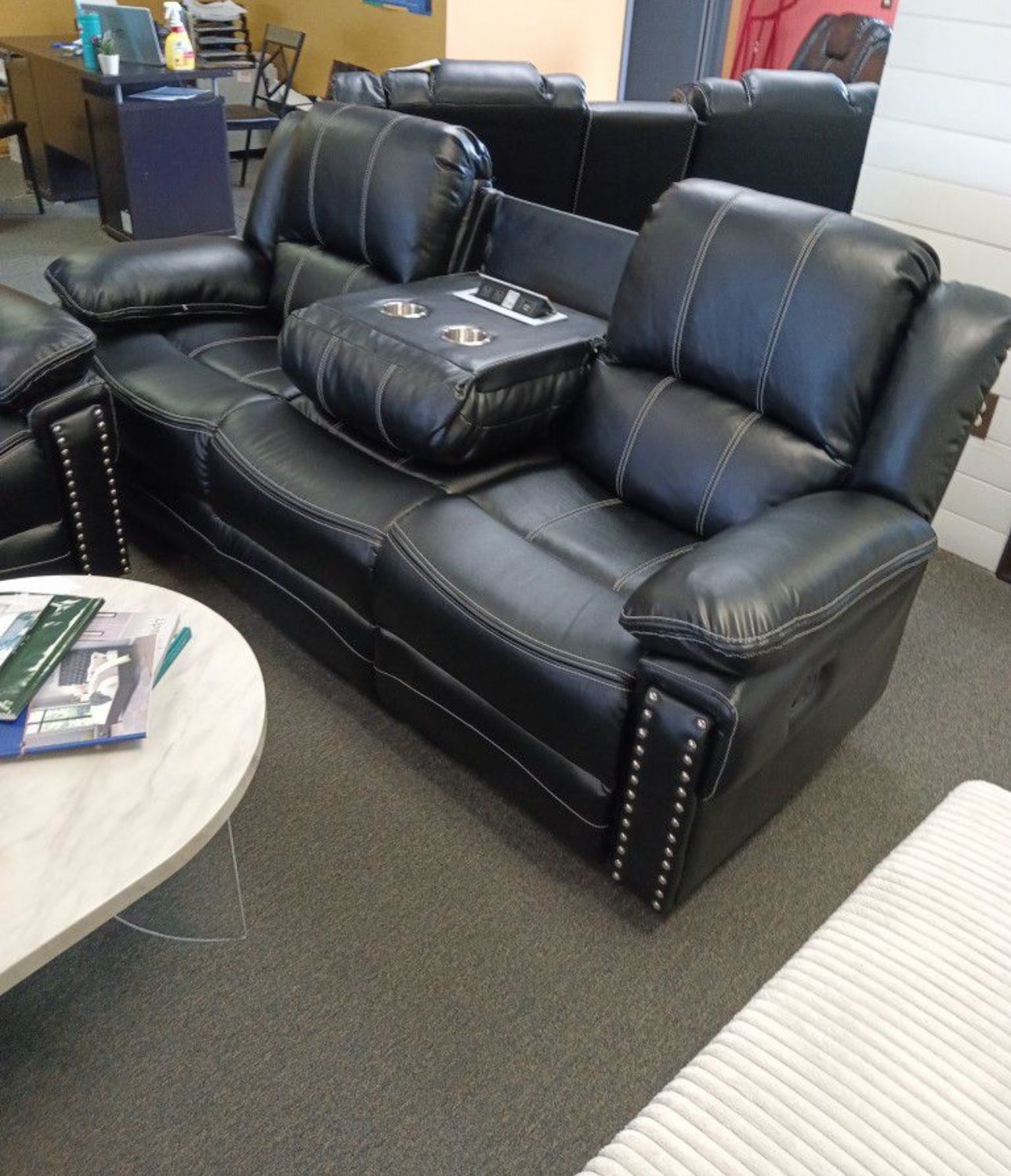 Play Black Reclining Sofa And Loveseat, Including Free Delivery