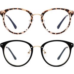 Blue Light Blocking Glasses for Women Men-FEIDU Round Computer Reading Glasses. Box has minor damage 