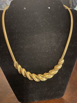 Gold-Tone Twisted Statement Necklace