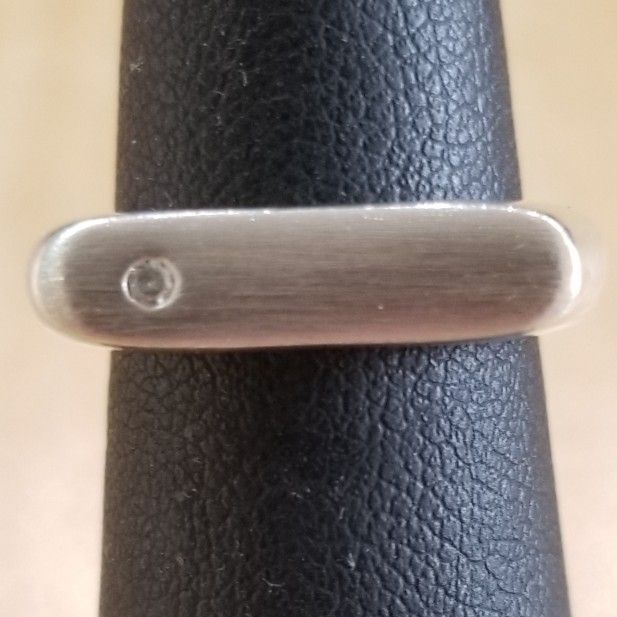 Ring Sterling Silver And One Diamond