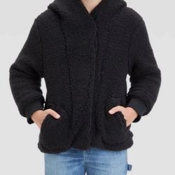 Cat & Jack Black Sherpa Jacket Size L 10/12