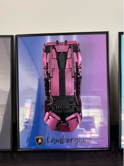 LEGO Technic Lamborghini Sián Wall Display – Custom Framed – Excellent Condition
