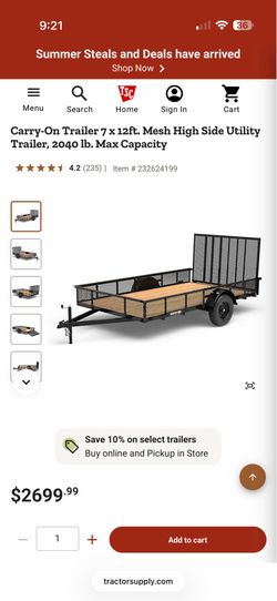 2024 carry on 7x12 utility trailer