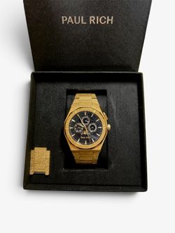 Paul Rich Moonphase Frosted Star Dust II Gold Watch