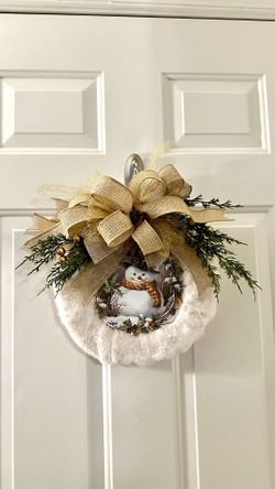 Handmade Cozy Snowman Wreath