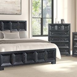 Brand New Black 4pc Queen Bedroom Set (Available In Eastern King)